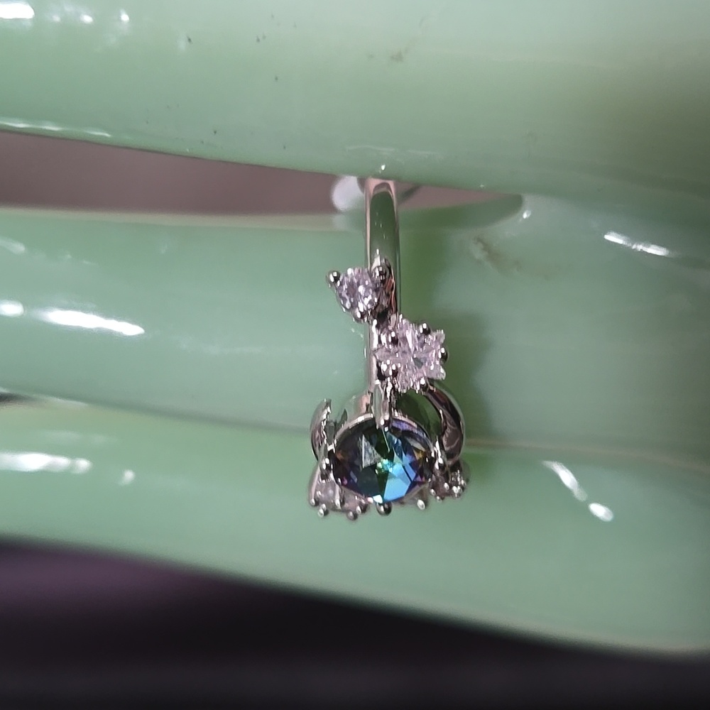 Crystal Vitrail Light Moon And CZ Stars Ring - Picture 7 of 7
